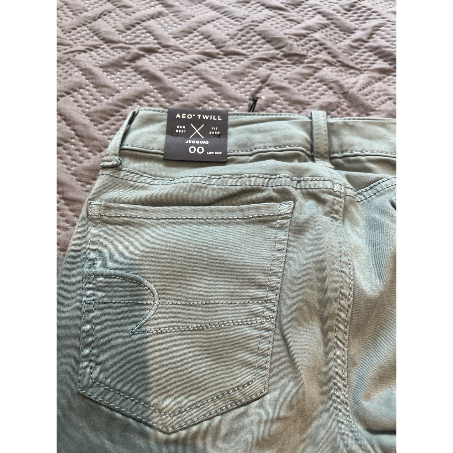 American Eagle AEO twill low rise Women's 00 short super stretch jeggings NWT