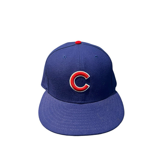 MLB-Chicago Cubs 59FIFTY On Field Fitted 7 1/2 New Era Blue/Red Hat Made In USA