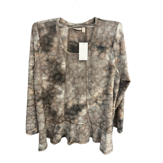 LOGO by Lori goldstein Women's XL clipped jaquard tye dye top NWT