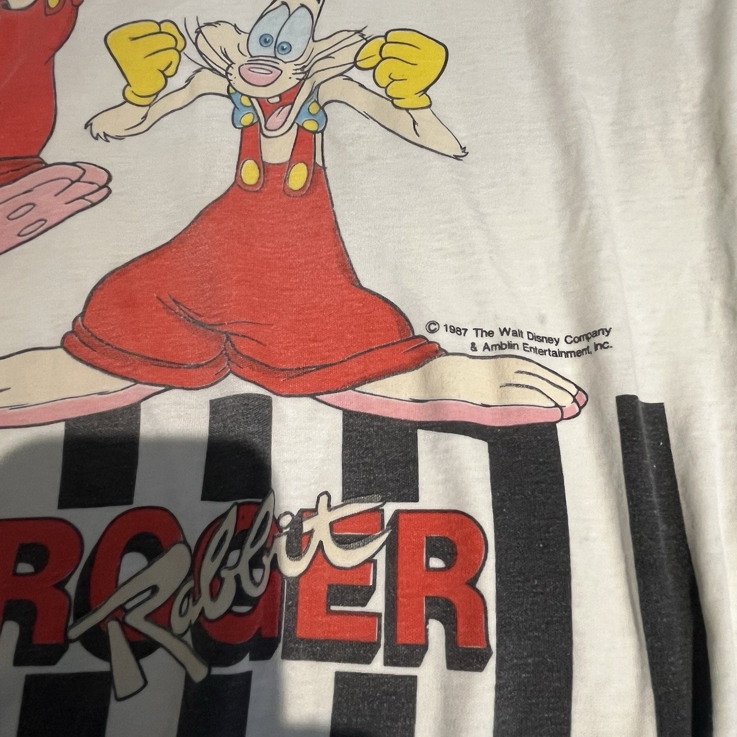 VTG Disney women's L / 42 1987 Rodger Rabbit long sleeve shirt made in USA