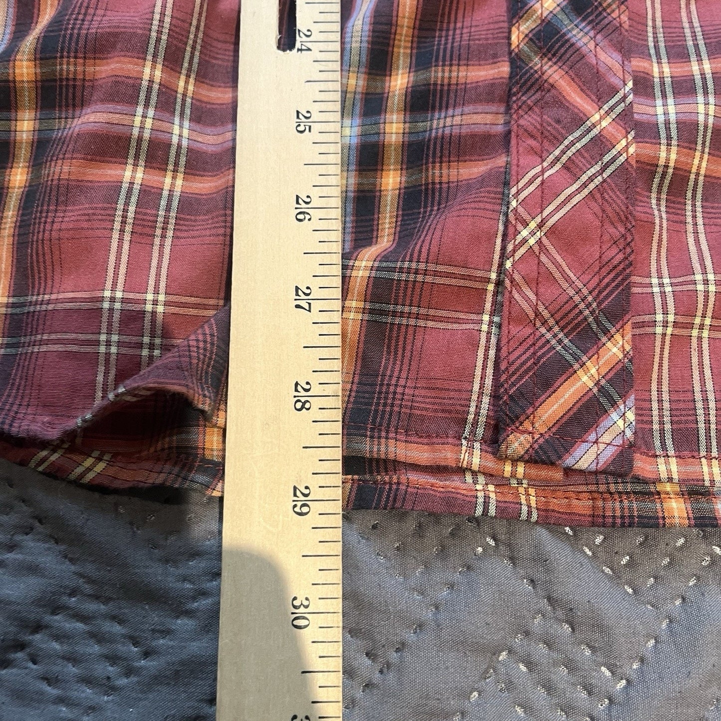 Wranger Wrancher Men's XL red plaid pearl snap button up shirt