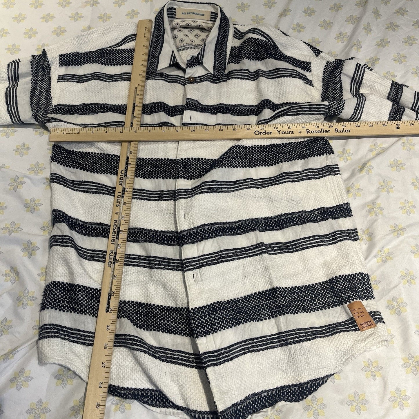 Scotch & Soda men's M Basketweave voile button up shirt