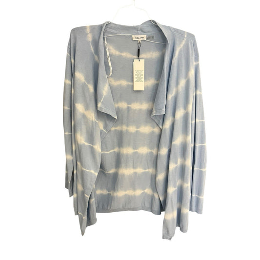 Calvin Klein Women’s XL Cardigan Blue Tie Dye Light Open Front Sweater NWT