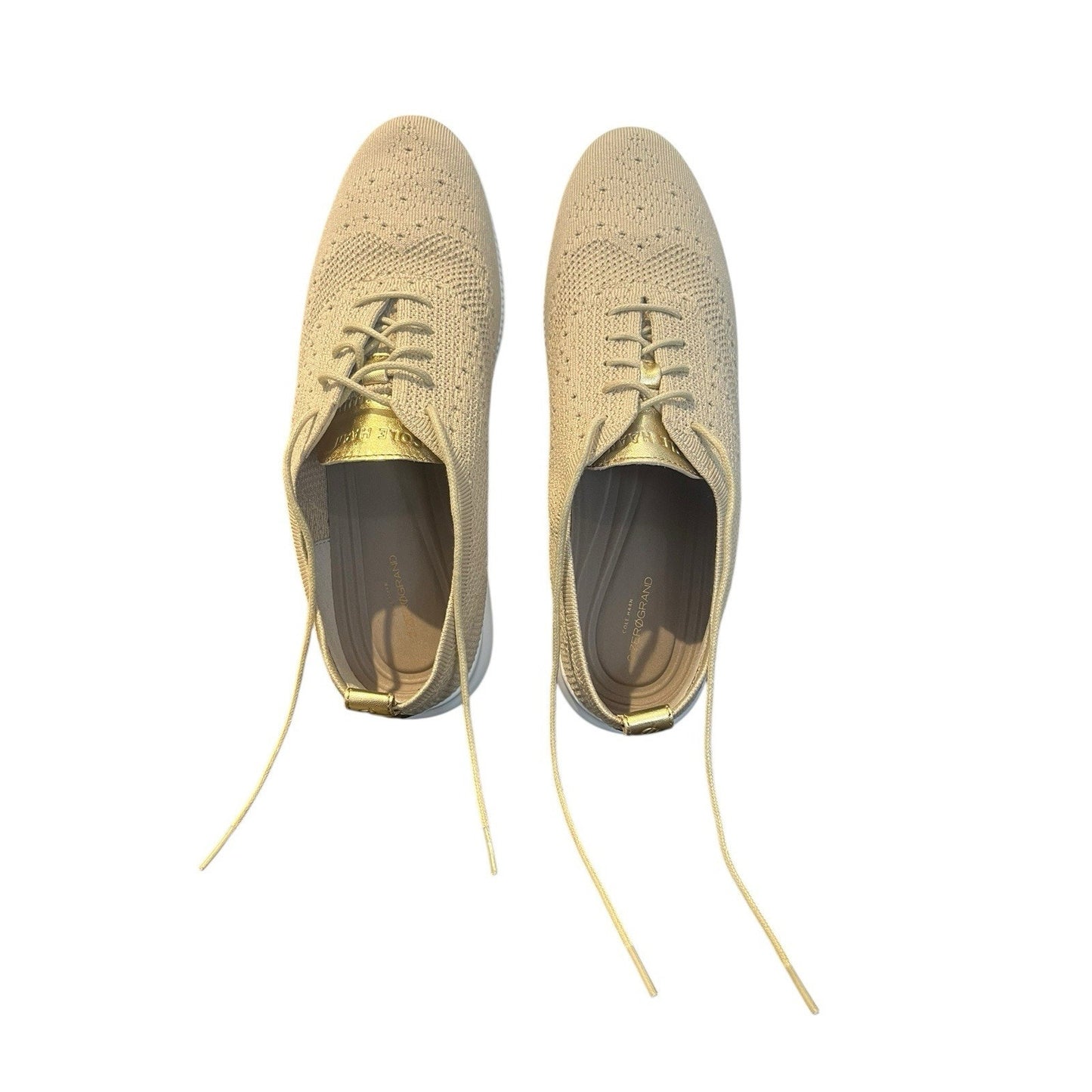 Cole Haan Women's 2 Zerogrand StitchLite Knit beige Wingtip W28586 Sz 10 1/2 B