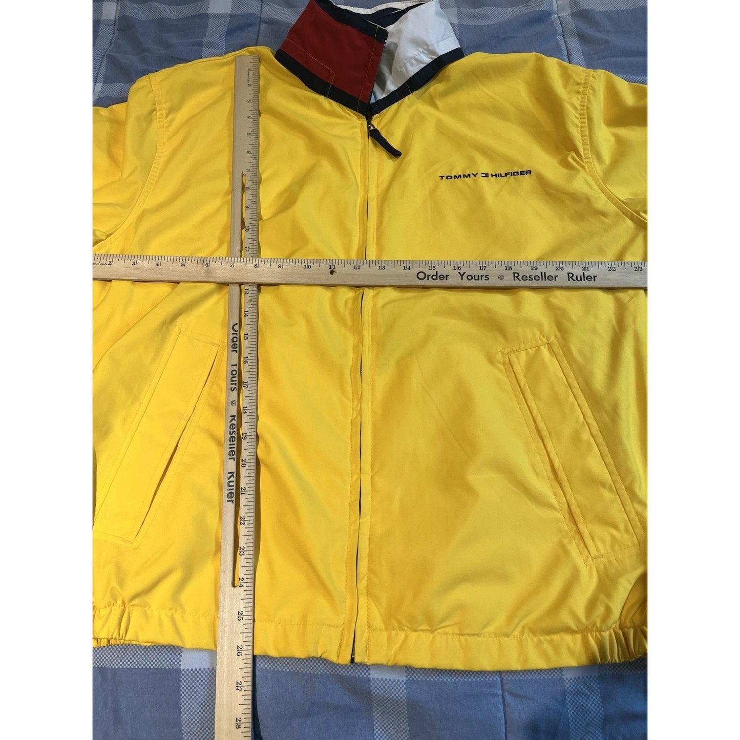 Vtg Tommy Hilfiger Men's L full zip hooded winbreaker rain jacket